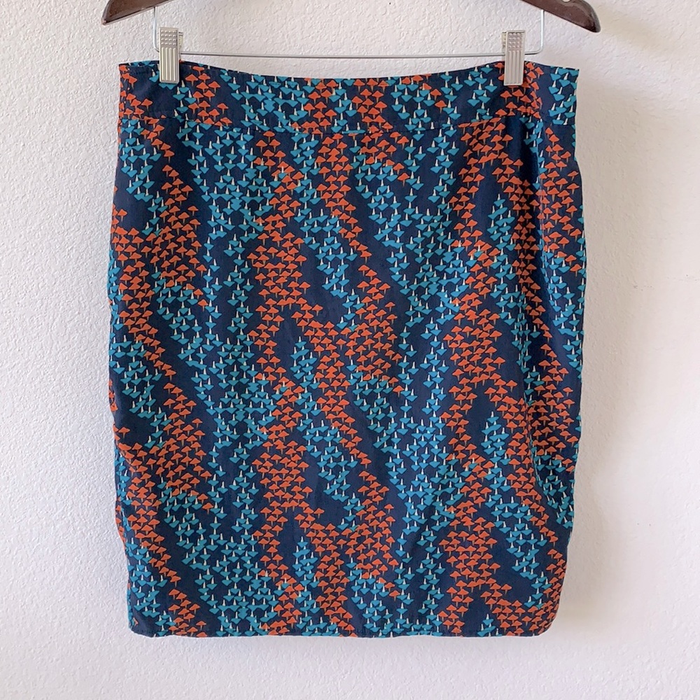 Tulle navy mushroom silky pencil skirt XL